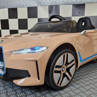 COCHE BATERIA 12 VOLTIOS, BMW I4, CHAMPAN, RUEDAS GOMA, ASIENTO FUNDA, RC - INDA81-JE1009gd